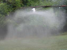 Rotary atomizer misting odor control chemical spray